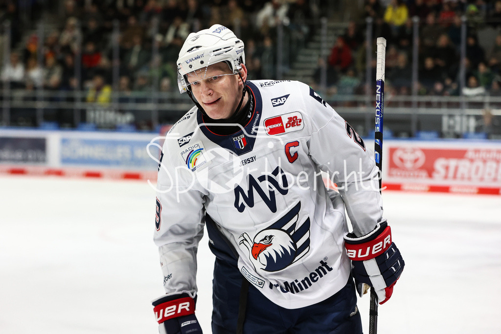 Augsburger Panther - Adler Mannheim | Adler Kapitaen Denis REUL (MERC #29) in Aktion / Freisteller / Einzelfoto