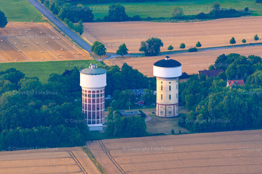 Wassertürme Hamm Berge | Die Wassertürme von Hamm Berge von oben. - Realisiert mit Pictrs.com