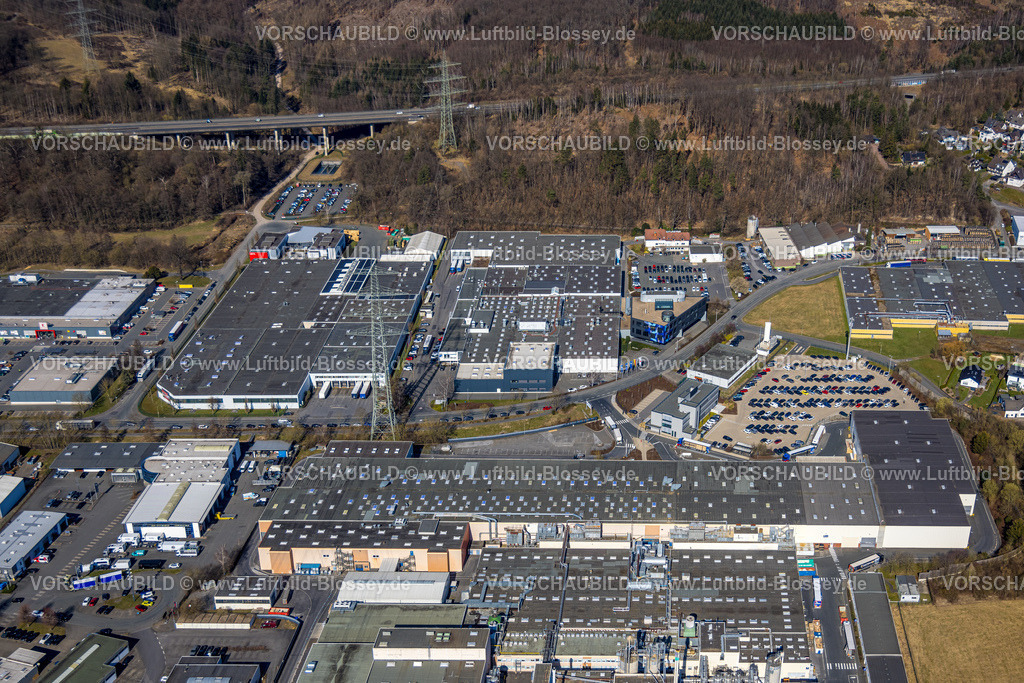 Arnsberg250305529 | Luftbild, Gewerbegebiet Westring an der Autobahn A46, Bruchhausen, Arnsberg, Sauerland, Nordrhein-Westfalen, Deutschland