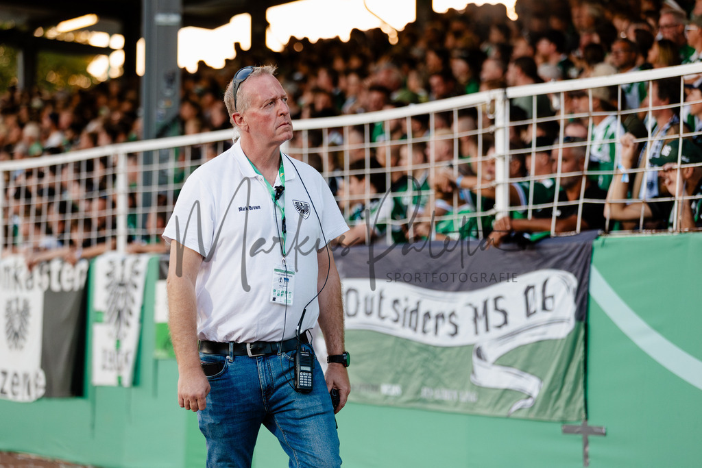 DFB-Pokal 2025/2026, 1. Runde: SC Preußen Münster - Hertha BSC Berlin | Münster, 18.08.2025: DFB-Pokal 2025/2026, 1. Runde, SC Preußen Münster gegen Hertha BSC Berlin im LVM-Preußenstadion in Münster.(Foto: sportfotografie.ms | Markus Paletta) - Realisiert mit Pictrs.com