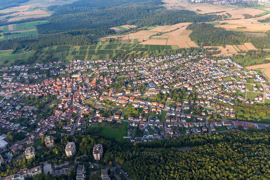 Luftbild: Ortsansicht von Südwesten in Eisingen im Bundesland Baden-Württemberg in Deutschland. Foto: IMG_103637.jpg vom 23.09.2017 durch Werner Riehm/FLY-FOTO.de