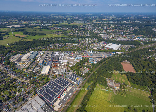 Gladbeck240806830 | Luftbild, Gewerbegebiet Bottroper Straße, Ortsansicht Ellinghorst, Gladbeck, Ruhrgebiet, Nordrhein-Westfalen, Deutschland