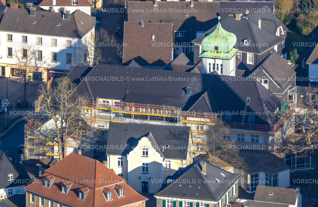 Herdecke260304288 | Luftbild, Rathaus mit Baustelle und Baugerüst, Herdecke, Ruhrgebiet, Nordrhein-Westfalen, Deutschland