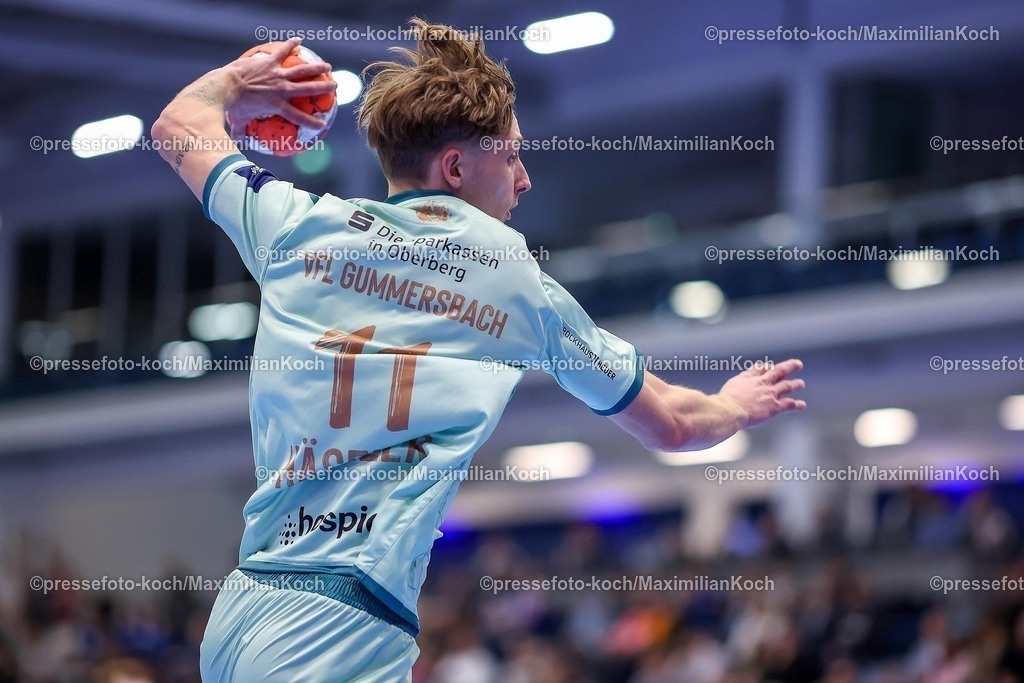 Gum11022501093 | 11.02.2025, Handball, European League - Hauptrunde Gruppe IV, VfL Gummersbach - SG Flensburg-Handewitt, Schwalbe-Arena: Mathis Häseler (GUM #11)
