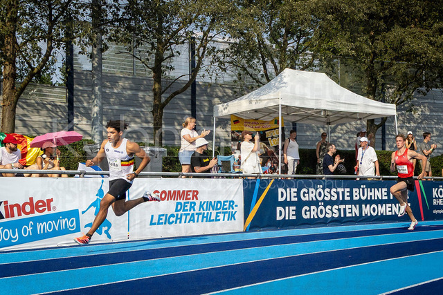 Multisport Event; Ratingen, 27.06.2026 | RATINGEN, GERMANY - JUNE 27, 2026 : Dai Keita (BEL / Belgium) and Moritz Bartko (GER / Germany) competing over 400m during the Multisport Event at Stadion Ratingen on June 27, 2026 in Ratingen, Germany.