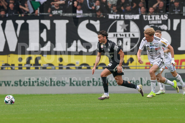 SK Puntigamer Sturm Graz vs TSV Egger Glas Hartberg – Championship Group    | Graz, Austria, 12.Apr.26 - SOCCER - ADMIRAL Bundesliga, SK Puntigamer Sturm Graz vs TSV Egger Glas Hartberg. The image shows Gizo Mamageishvili (STU) and Benjamin Markus (Hartberg).    