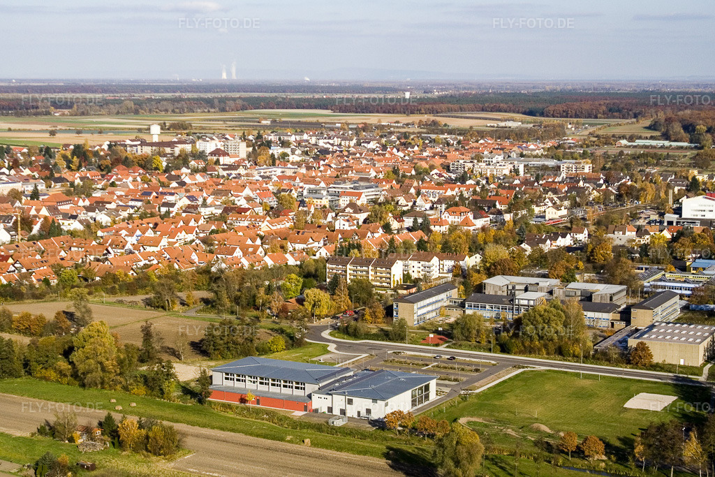 Luftbild: Bienwaldhalle Kandel in Kandel im Bundesland Rheinland-Pfalz in Deutschland. Foto: IMG_8870.jpg vom 05.11.2007 durch Werner Riehm/FLY-FOTO.de