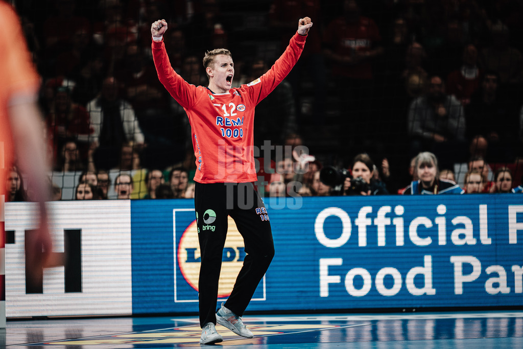 Handball | Herren | EHF EURO 2024 | European Championshop Men 2024 Final Tournament | Norwegen vs. Niederlande | 19.01.2024 | Kristin Skinstad Saeveras (#12, Norwegen, NOR) jubelt