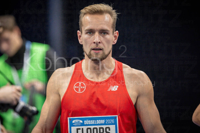 ISTAF Indoor; Duesseldorf, 24.01.2026 | DUESSELDORF, GERMANY - JANUARY 24:  Johannes Floors (GER) after the 60m para race of the  ISTAF Indoor Dusseldorf at PSD Bank Dome on January 24, 2026 in Duesseldorf, Germany. 