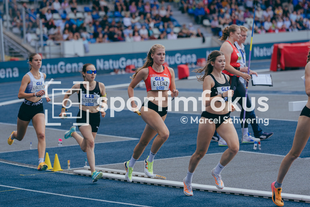 Deutsche Meisterschaften der Frauen und Männer 2026 | Evi Lenz, LG Brillux Münster, 3x800-Meter-Staffel, Deutsche Meisterschaften der Frauen und Männer 2026, Lohrheidestadion Bochum-Wattenscheid, 26.07.2026. Foto: Marcel Schwering / sportimfokus - Realisiert mit Pictrs.com
