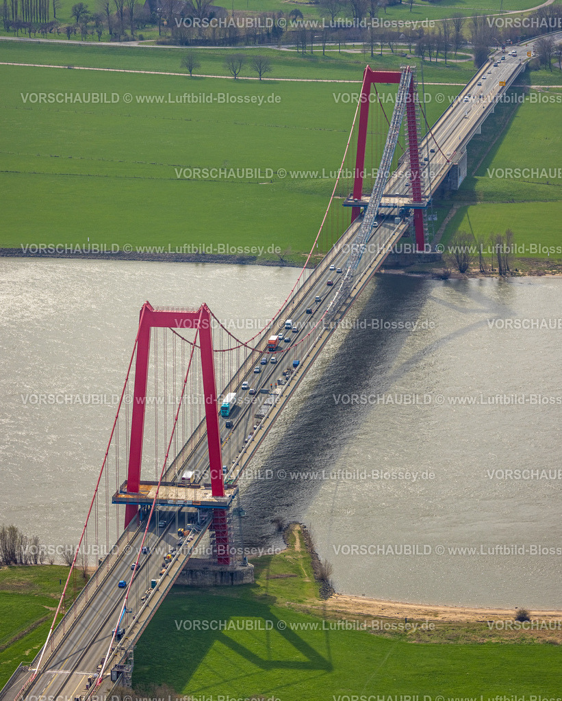 Emmerich230300179 | Luftbild, Rheinbrücke Emmerich, Fluss Rhein, Emmerich am Rhein, Niederrhein, Nordrhein-Westfalen, Deutschland