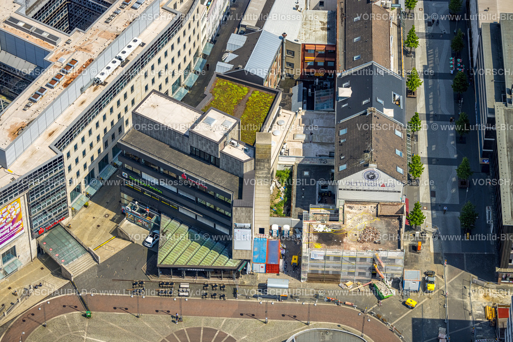 Bochum220503839 | Luftbild, Baustelle Hausabriß  Kultkneipe UHLE am Dr. Ruer-Platz, Gleisdreieck, Bochum, Ruhrgebiet, Nordrhein-Westfalen, Deutschland