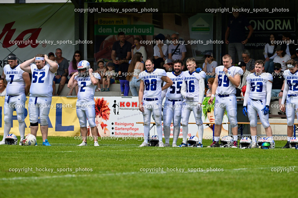 Carinthian Lions vs. Cineplexx Blue Devils | Cineplexx Blue Devils Mannschaft, Carinthian Lions vs. Cineplexx Blue Devils, Carinthian Lions vs. Cineplexx Blue Devils am 09.06.2025 in Klagenfurt (ASV Sportplatz), Austria, (Photo by Bernd Stefan)