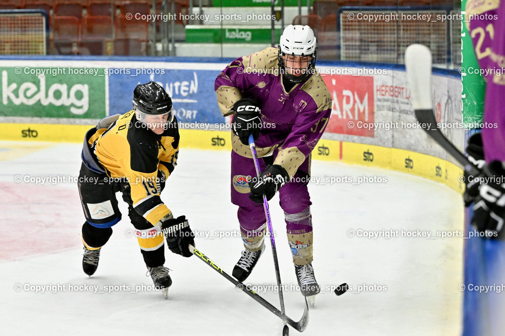 EC Kellerberg vs. EC Arnoldstein | #19 Pichler Daniel EC Arnoldstein, #37 Pirker Luca EC Kellerberg, EC Kellerberg vs. EC Arnoldstein, EC Kellerberg vs. EC Arnoldstein am 27.01.2026 in Villach (Stadthalle Villach), Austria, (Photo by Bernd Stefan)