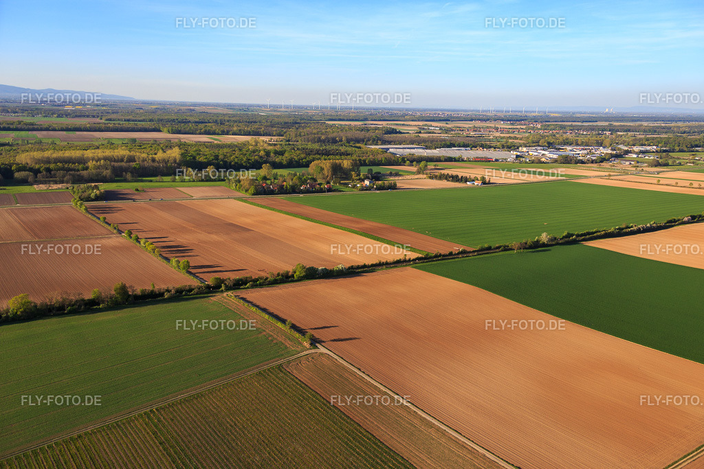 Ortsteil Höfen im Winter aus Süden | Luftbild: Ortsteil Höfen im Winter aus Süden im Ortsteil Minderslachen in Kandel im Bundesland Rheinland-Pfalz in Deutschland. Foto: IMG_077328.jpg vom 21.04.2015 durch Werner Riehm/FLY-FOTO.de - Realisiert mit Pictrs.com