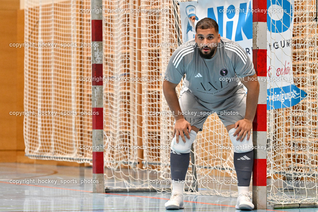 Carinthia Flamengo Futsal Club vs. FC Ljuti Krajisnici | #1 Youssef Helal Carinthia Flamengo, Carinthia Flamengo Futsal Club vs. FC Ljuti Krajisnici, Carinthia Flamengo Fusal Club vs. FC Ljuti Krajisnici am 12.10.2025 in Klagenfurt (Ballspielhalle Viktring), Austria, (Photo by Bernd Stefan)