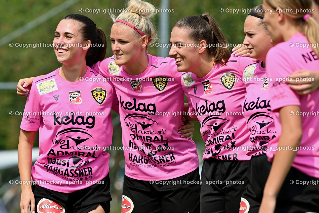 Carinthians Hornets vs. GAK 1902 Frauen | #13 Marie Lessacher Carinthians Hornets, #27 Jasmin Michelle Ortner Carinthians Hornets, #15 Marie Sophie Klocker Carinthians Hornets, #19 Jana Christina Lemberger Carinthians Hornets, Carinthians Hornets vs. GAK 1902 Frauen, Carinthians Hornets vs. GAK 1902 Frauen am 01.09.2024 in Sachsenburg (Sportplatz Sachsenburg), Austria, (Photo by Bernd Stefan)
