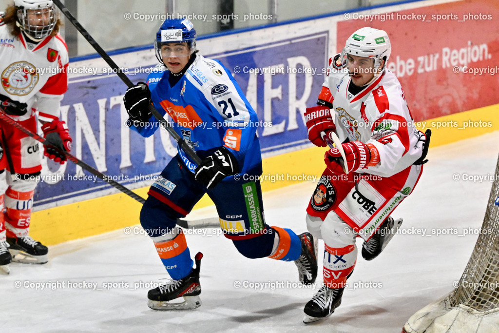 ESC Steindorf vs. ESV Ferlach  | #21 Walder Patrik ESC Steindorf, #90 Schubernig Markus ESV Ferlach, ESC Steindorf vs. ESV Ferlach , ESC Steindorf vs. ESV Ferlach  am 15.02.2026 in Steindorf (Ossiachersee Halle), Austria, (Photo by Bernd Stefan)