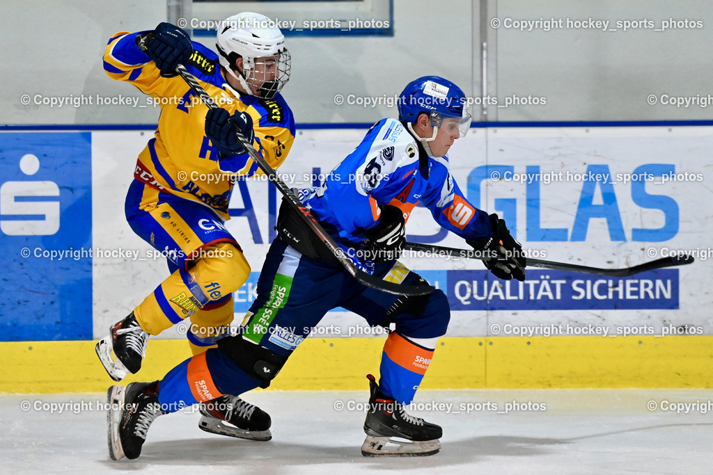 ESC SPARKASSE STEINDORF vs. EHC Althofen | #77 Lamereiner Leon EHC Althofen, #46 Maurer Julian ESC Steindorf, ESC SPARKASSE STEINDORF vs. EHC Althofen, ESC SPARKASSE STEINDORF vs. EHC Althofen am 06.03.2026 in Steindorf (Ossiachersee Halle), Austria, (Photo by Bernd Stefan)
