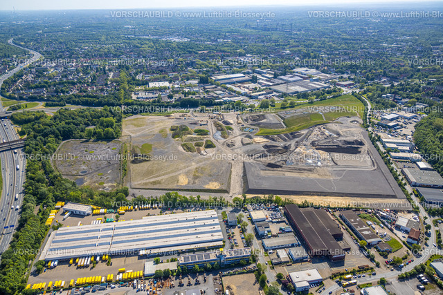 Essen230509344StadtteilFreiheit | Luftbild, Neues Gewerbegebiet Freiheit Emscher, Gladbecker Straße und Daniel-Eckhardt-Straße, Gewerbepark Hafenstraße, Gewerbegebiet Teilungsweg, Vogelheim, Essen, Ruhrgebiet, Nordrhein-Westfalen, Deutschland