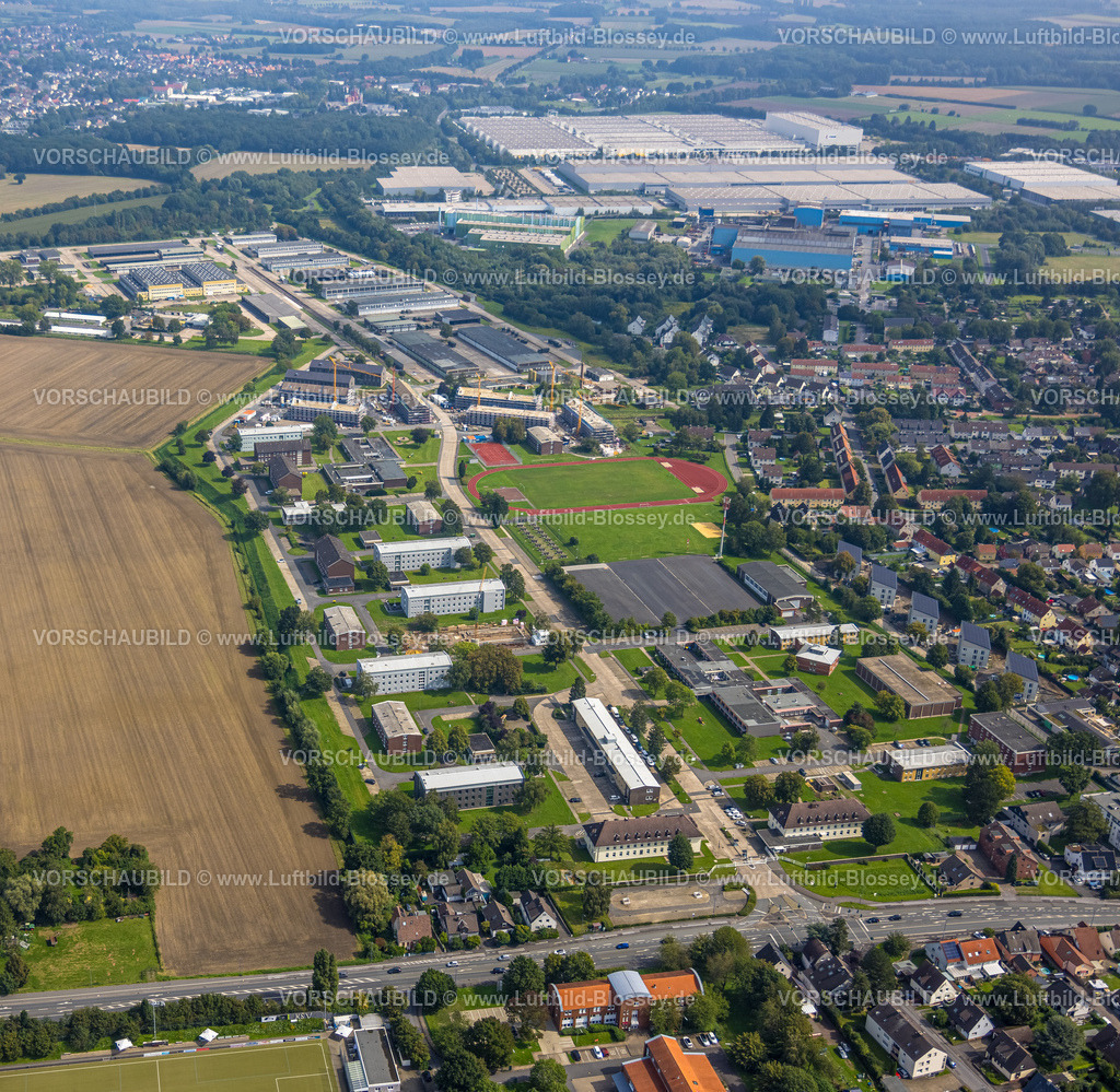 Unna230900900 | Luftbild, Glückauf-Kaserne, Baustelle, Königsborn, Unna, Ruhrgebiet, Nordrhein-Westfalen, Deutschland