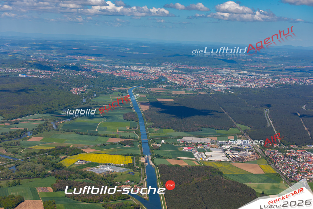 Die Luftbildaufnahme Kanal-bamberg -  wurde 2019 mittels Flugzeug (keine Drohne) erstellt. Perfekte Schärfe und Druck- Ergebnisse- Garantiert!