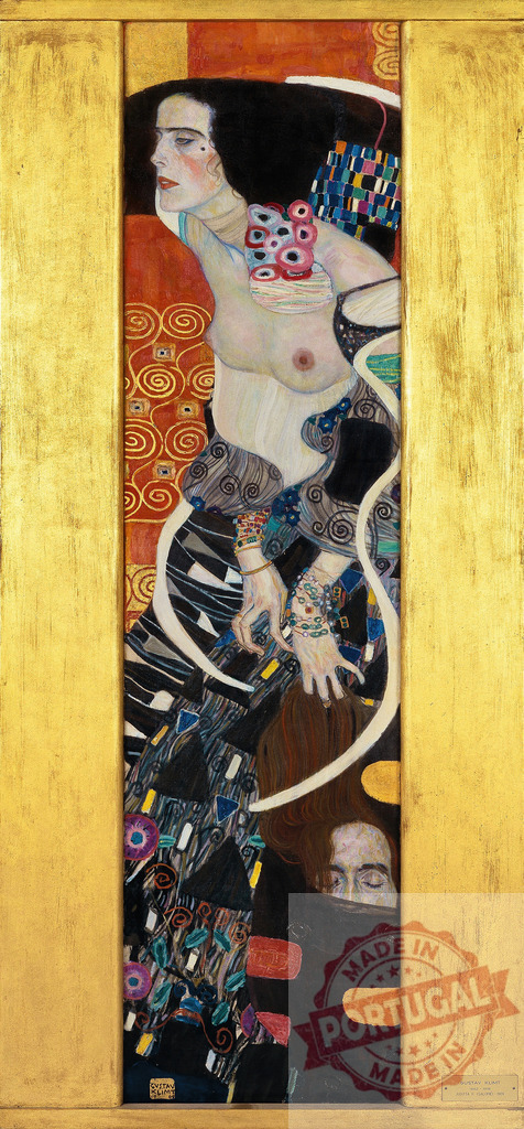 Gustav klimt Judith holding the head of Holofernes by Gustav Klimt | Judith gazing forward, holding the decapitated head of Holofernes in an Art Nouveau painting - Realisiert mit Pictrs.com