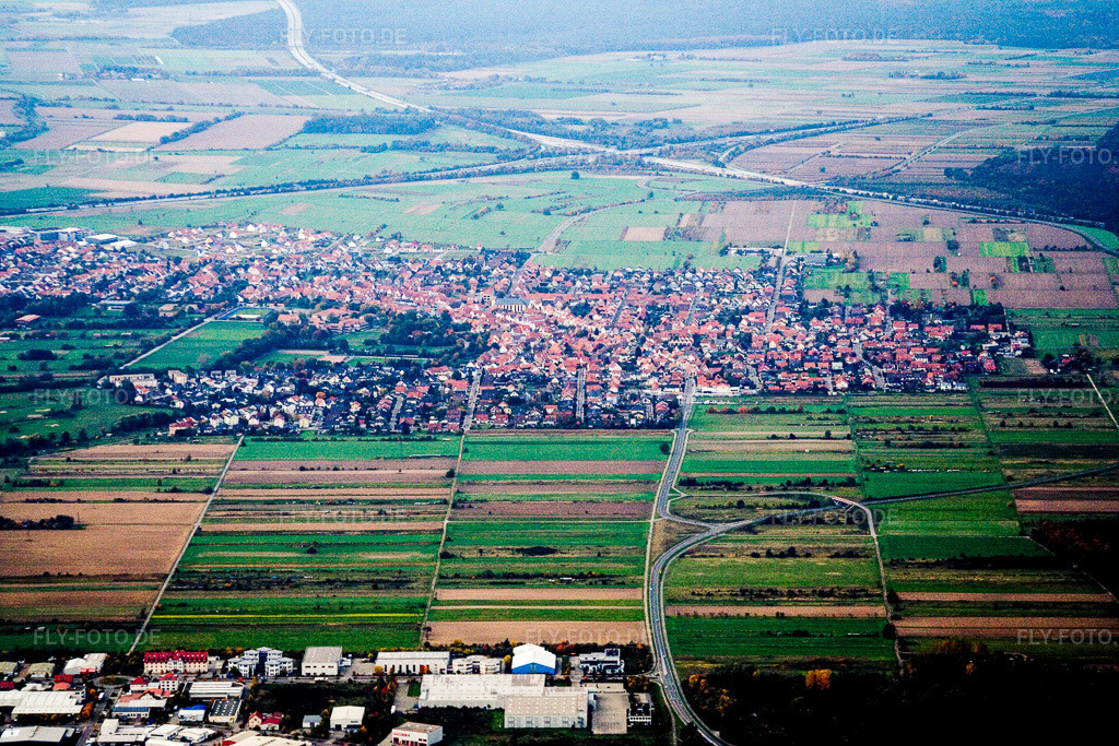 Luftbild: Ortsansicht von Südosten im Ortsteil Rot in St. Leon-Rot im Bundesland Baden-Württemberg in Deutschland. Foto: IMG_14182.jpg vom 12.10.2008 durch Werner Riehm/FLY-FOTO.de