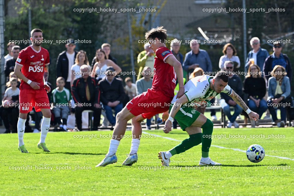 SV Donau Klagenfurt vs. SAK | #11 Luka Jerin SAK, #24 Zoran Vukovic SV Donau,  SV Donau Klagenfurt vs. SAK, SV Donau Klagenfurt vs. SAK am 11.04.2026 in Klagenfurt (Sportplat Donau ), Austria, (Photo by Bernd Stefan)