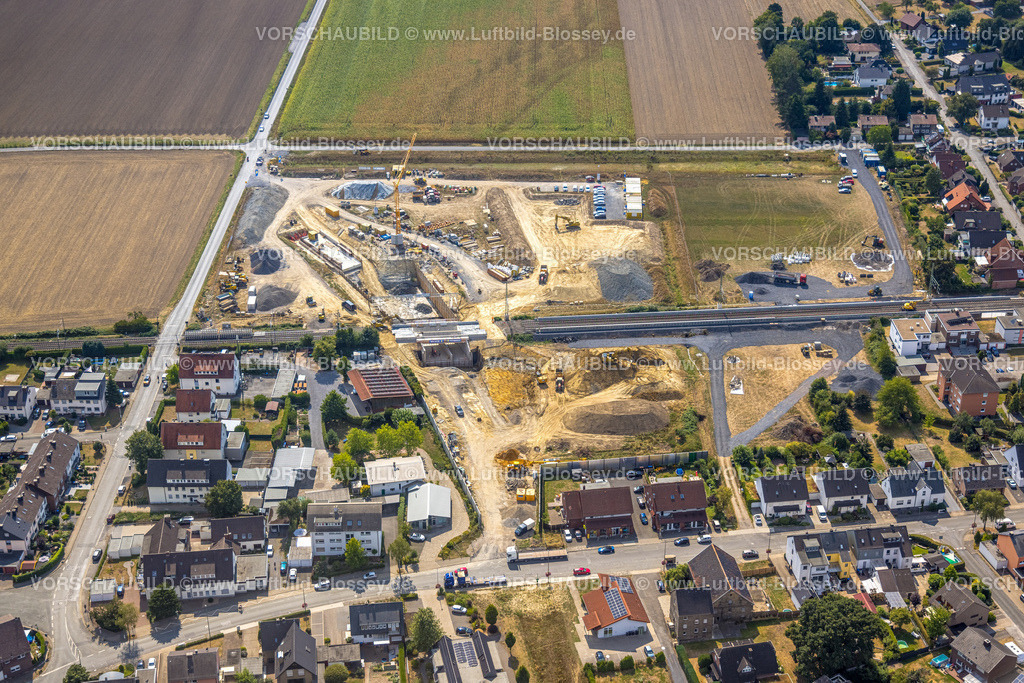 Hamm220810024Rhynern | Luftbild, geplanter Haltepunkt in Westtünnen, Baustelle am Südfeldweg und Von-Thünen-Straße für den künftigen Bahnhaltepunkt, Rhynern, Hamm, Ruhrgebiet, Nordrhein-Westfalen, Deutschland