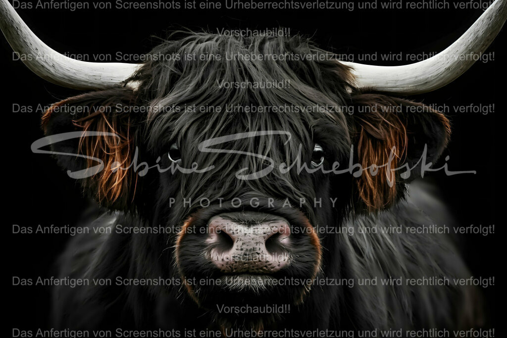 Wandbild Highlander Kuh | People- und Tierfotografie, Imageaufnahmen, Veranstaltungsfotografie und Wandbilder aus der Natur ★ Made in Germany ✔️ Druck + Downloads ✔️ Naturfotografie in Top Qualität ★ schneller Versand, weltweite Lieferung! - Realisiert mit Pictrs.com