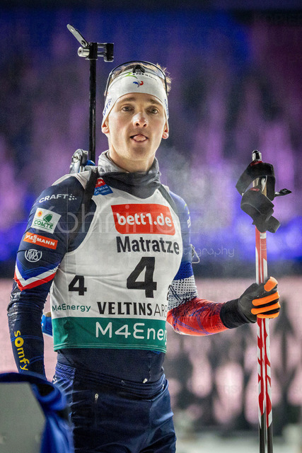 bett1.de WTC Biathlon auf Schalke, 28.12.2025 | Fabien Claude (Team Frankreich) bei der World Team Challenge (bett1.de WTC Biathlon auf Schalke) am 28.12.2025 in der Veltins-Arena in Gelsenkirchen (Deutschland). 