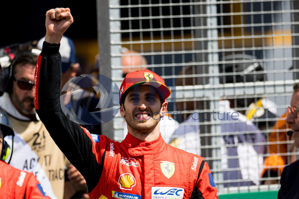 Trainproduction-20230611-0168 | LE MANS,FRANCE,11.Jun.23 - MOTORSPORTS - WEC, FIA World Endurance Championships, 24 Hours of Le Mans, Circuit de la Sarthe, race. Image shows Alessandro Pier Guidi (ITA), James Calado (GBR) and Antonio Giovinazzi (ITA/Ferrari AF Corse).  Photo: Trainproduction / Matthias Trinkl