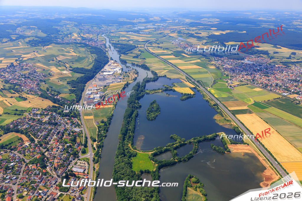 Die Luftaufnahme der Stadt Bischberg wurde 2017 vom Flugzeug heraus erstellt ( keine Drohne )- hohe Auflösung für beste Qualität