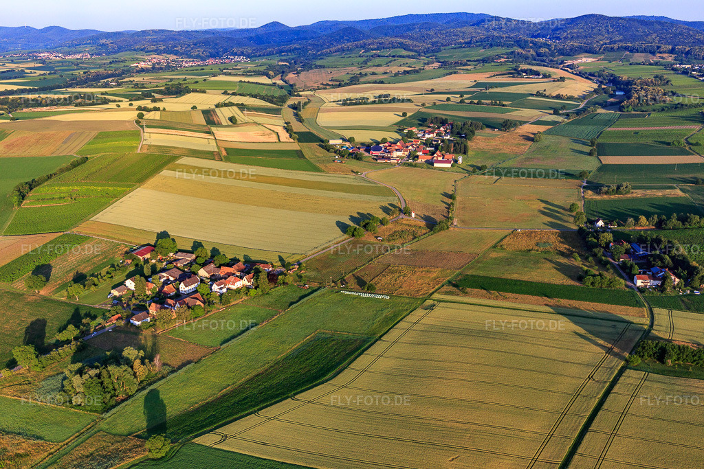Luftbild: Mennonitengemeinden aus Osten im Ortsteil Deutschhof in Kapellen-Drusweiler im Bundesland Rheinland-Pfalz in Deutschland. Foto: IMG_148520.jpg vom 18.06.2025 durch Werner Riehm/FLY-FOTO.de