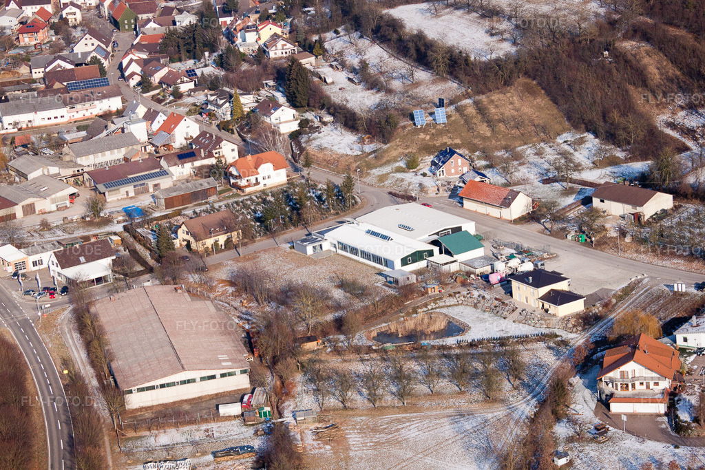 Luftbild: Fa. AVN GmbH im Ortsteil Neuenbürg in Kraichtal im Bundesland Baden-Württemberg in Deutschland. Foto: IMG_48750.jpg vom 06.02.2012 durch Werner Riehm/FLY-FOTO.de