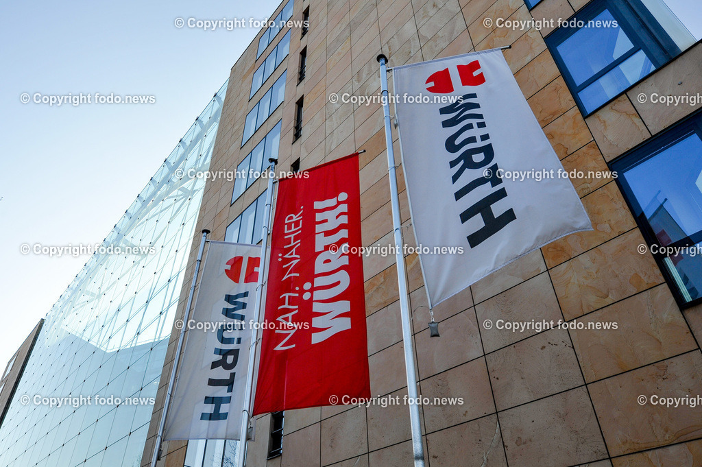 Deutschland_ Baden-Wuerttemberg_ Stuttgart_ 15.02.2025-28 | 15.02.2025, Deutschland, GER, Baden-Wuerttemberg, Stuttgart, im Bild Themenbild, Stadtansichten, Wuerth, Fahnen, Werkzeug, Schrauben, Zubehoer, Feature, Symbolbild