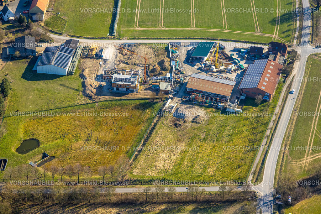 Werl250305935 | Luftbild, Waindzoch Bauunternehmung GmbH mit Solardach, Mühlenstraße, Westbüderich, Werl, Soester Börde, Nordrhein-Westfalen, Deutschland