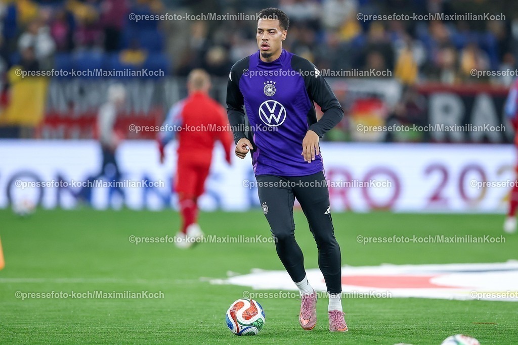 DFB10102501063 | 10.10.2025, Fußball, Länderspiel, Deutschland - Luxemburg, UEFA WM-Qualifikation, 2025/2026, Gruppe A, PreZero Arena in Sinsheim: Felix NmechaDFB regulations prohibit any use of photographs as image sequences and or quasi-video.