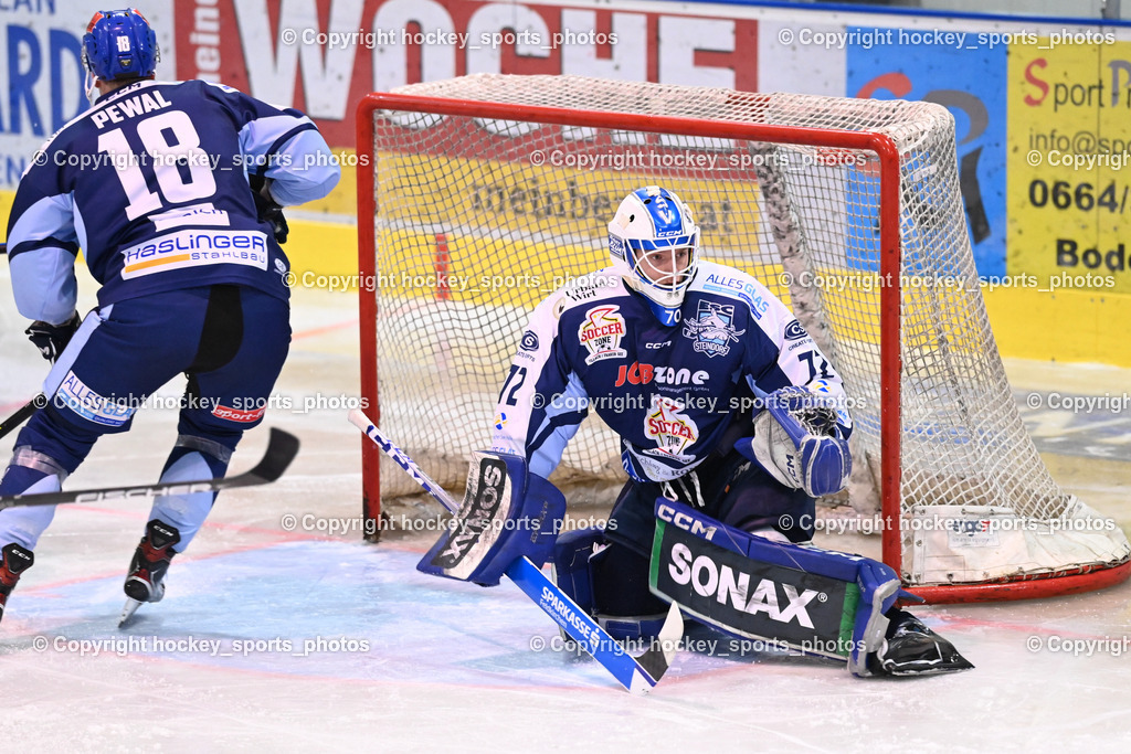 ESC Steindorf vs. EHC Althofen | #18 Pewal Martin ESC Steindorf, #72 Moser Lucas ESC Steindorf, ESC Steindorf vs. EHC Althofen, ESC Steindorf vs. EHC Alhofen am 03.03.2024 in Steindorf (Ossiachersee Halle), Austria, (Photo by Bernd Stefan)