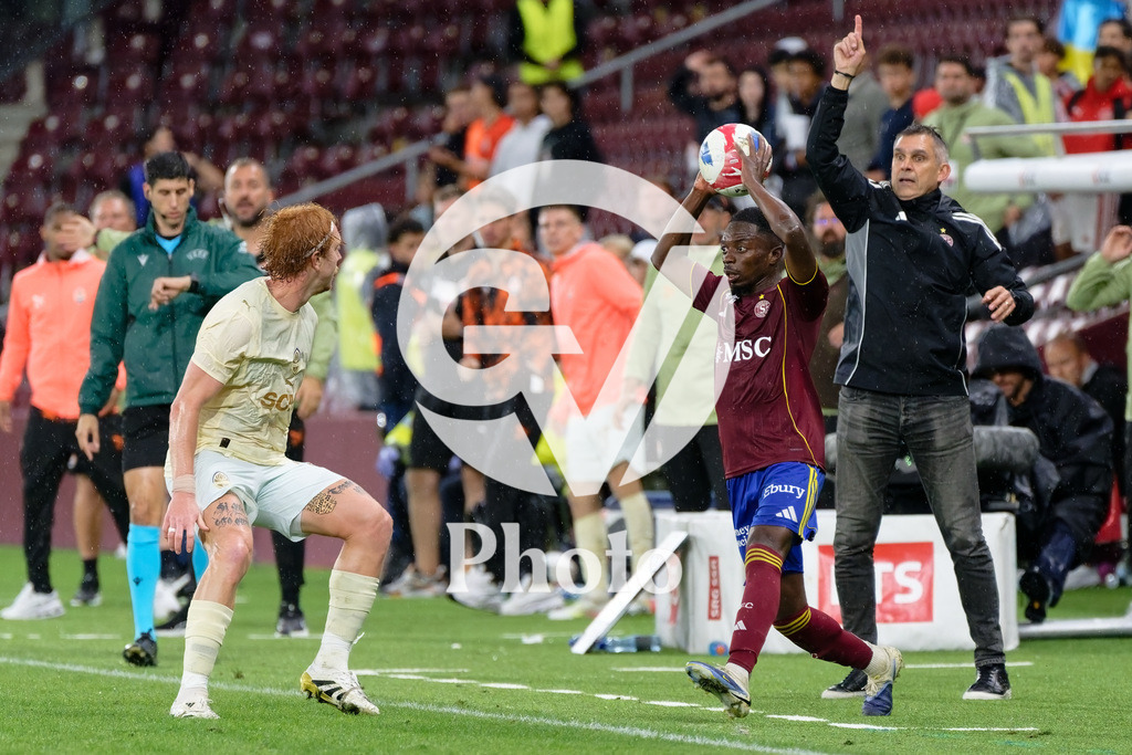 UEFA Conference League Play-offs 2nd leg - Servette FC v FC Shakhtar Donetsk | Bradley Mazikou (18 Servette FC) in action (close up)  during the UEFA Conference League Play-offs 2nd leg match between Servette FC and FC Shakhtar Donetsk at Stade de Geneve in Geneva, Switzerland