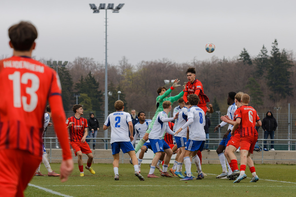 20260412-FCHS04_186 | 1.FC Heidenheim 1846 vs. FC Schalke 04, Fußball, U19, A-Junioren, NWL, U19-DFB-Nachwusliga, 2025/2026, 8. Spieltag, 12.04.2026 in Heidenheim, Walter-Birkhold-Jugendstadion (Foto: Michael Bulling) - Realisiert mit Pictrs.com