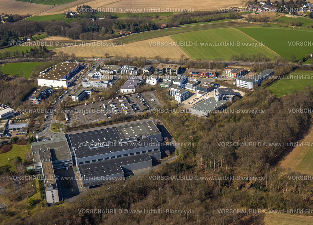 Essen240302415Kettwig | Luftbild, Gewerbegebiet Im Teelbruch, Firmensitz hanske in essen & trinken Catering, Kettwig, Essen, Ruhrgebiet, Nordrhein-Westfalen, Deutschland