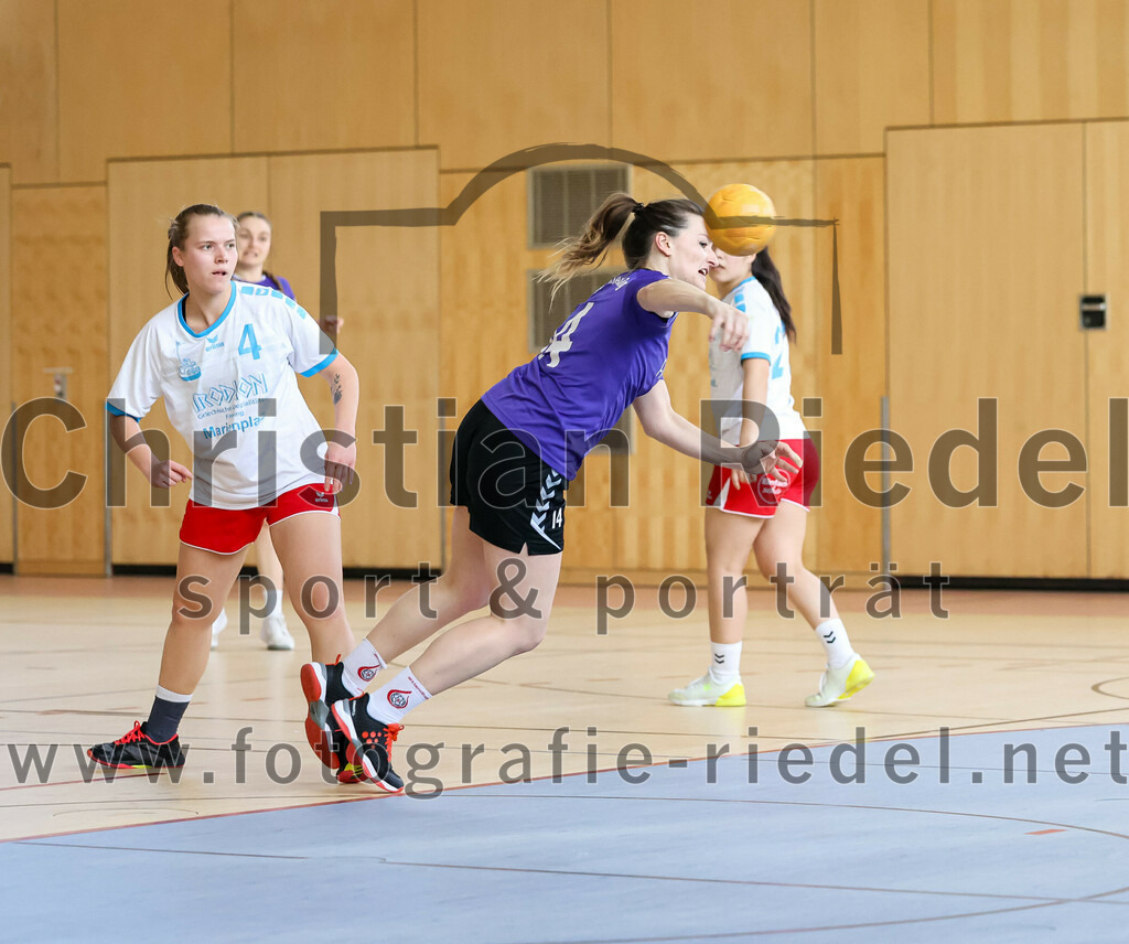 2023-03-18_043_SpVgg_Altenerding_II_gegen_HSG_Freising-Neufahrn_II | Erding, Deutschland, 18.03.2023:
Handball, Bezirksliga Frauen Altbayern 2022 / 2023, 14. Spieltag, SpVgg Altenerding II gegen HSG Freising-Neufahrn II, Endergebnis: 25:27

Sofia Knecht (HSG Freising-Neufahrn, #4), Katharina Gotz (SpVgg Altenerding, #14)

Foto: Christian Riedel / fotografie-riedel.net