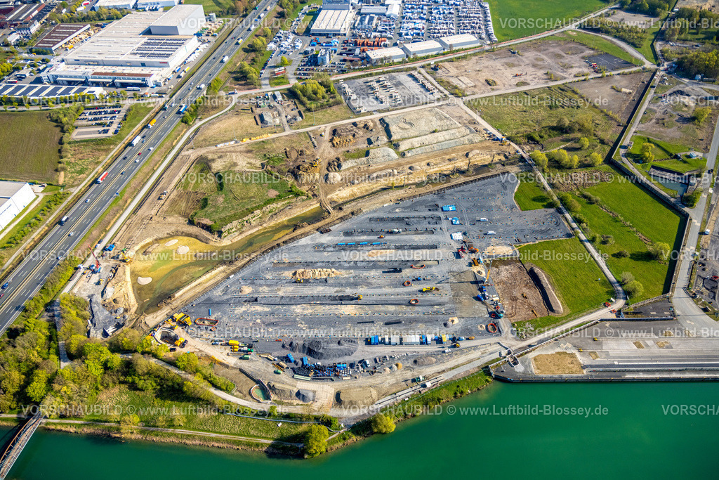 Hamm260400012Uentrop | Luftbild, RWE Kraftwerk Westfalen Gelände, Erweiterungsfläche für Batteriespeicher, Geithe Renaturierung, Kernkraftwerk THTR-300 (Thorium-Hoch-Temperatur-Reaktor), Hochtemperaturreaktor heliumgekühlt, Kugelhaufenreaktor, Kernkraftwerk und Atomkraftwerk,, Uentrop, Hamm, Ruhrgebiet, Nordrhein-Westfalen, Deutschland