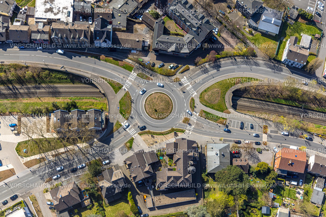 Wetter220401541 | Luftbild, Kreisverkehr in Wetter, Ruhrstraße, Eisenbahnbrücke Ruhrstraße, Kaiserstraße und Friedrichstraße, Wetter, Ruhrgebiet, Nordrhein-Westfalen, Deutschland