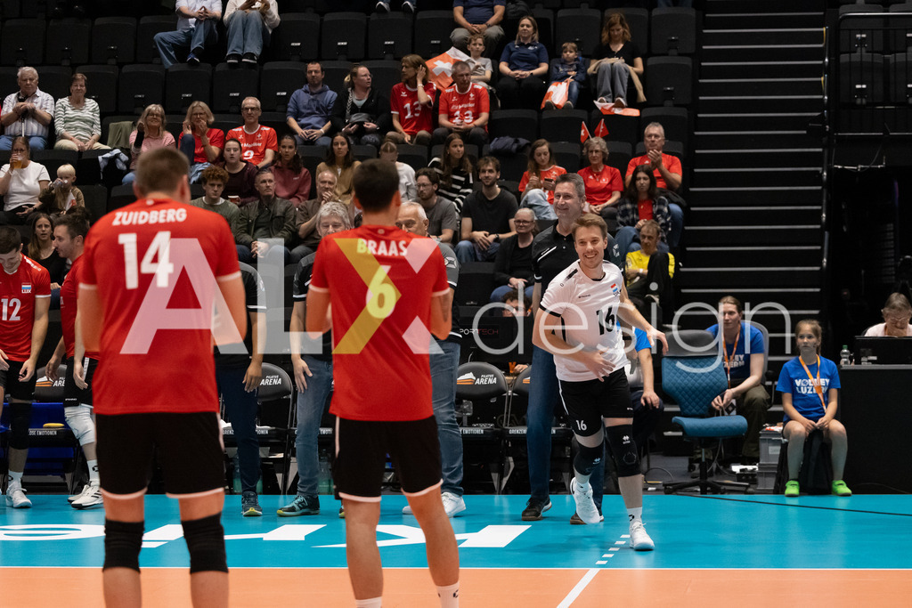 Luxembourg v Switzerland - CEV European League Men | KRIENS, SWITZERLAND - JUNE 12: PHILIPPE GLESENER of Luxembourg during the CEV European League match between Luxembourg and Switzerland at Pilatus Arena on June 12, 2026 in Kriens, Switzerland. - Realisiert mit Pictrs.com
