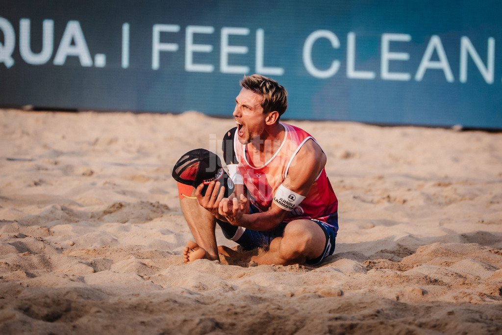 Beachvolleyball | Männer | Allianz German Beach Tour 2025 | Tourstop Hamburg | 31.05.2025 | David Poniewaz ärgert sich
