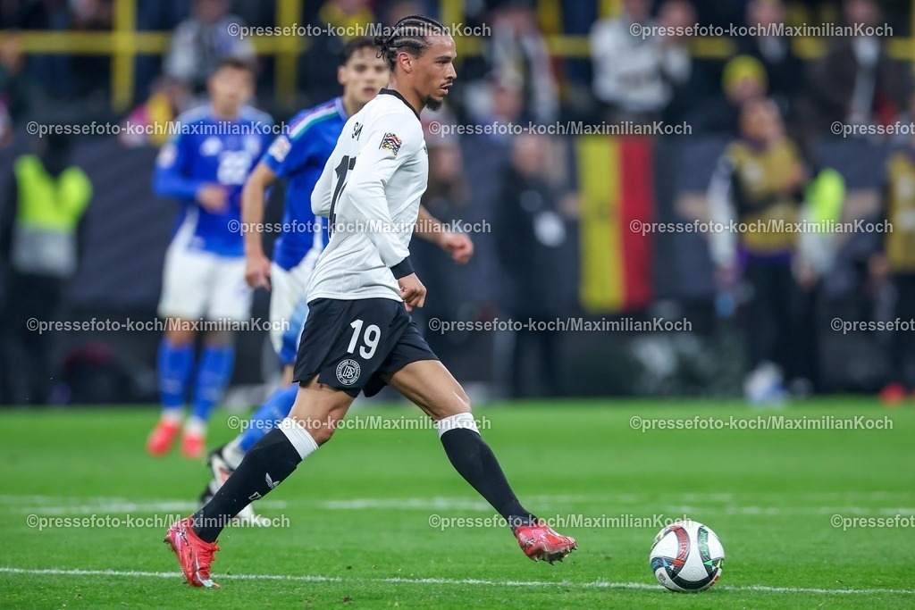 DFB23032502190 | 23.03.2025, Fußball, Viertelfinale UEFA Nations League, Deutschland - Italien, Signal Iduna Park, Saison 2024 2025: Leroy Sane (GER #19) DFB regulations prohibit any use of photographs as image sequences and or quasi-video.