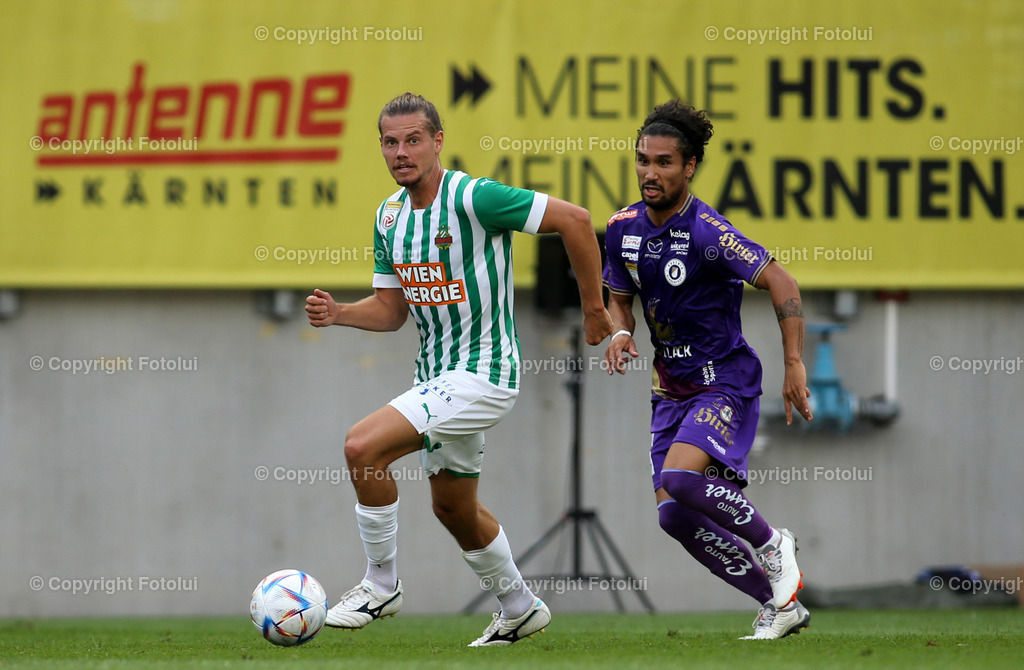 A_LUI_31072022_01 | SPORT,FUSSBALL,ADMIRAL BUNDESLIGA AUSTRIA KLAGENFURT-RAPID 31.07.2022 IM BILD: MAXIMILLIANO IRVING MORO UND PATRICK GREILL (RAPID)FOTO: FOTOLUI/MARIO WIMMER